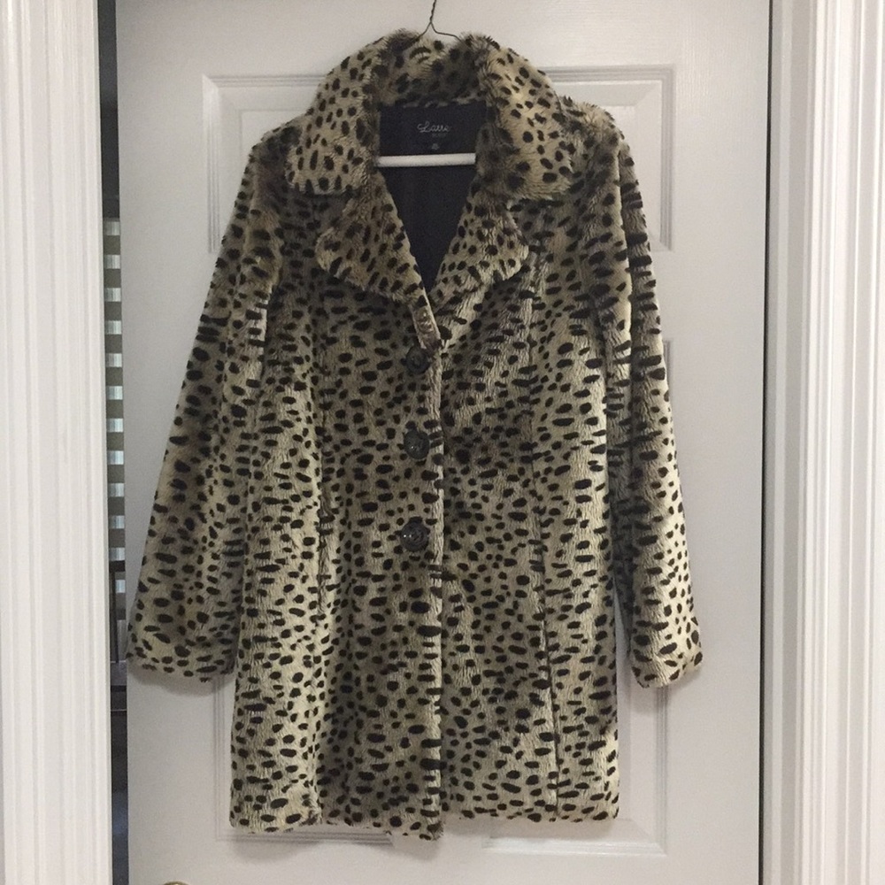 Animal print coat three quarter length